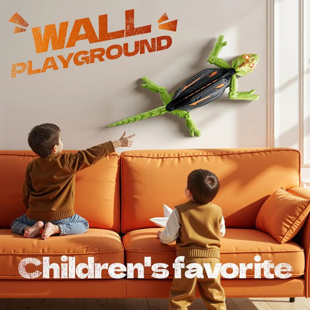 Realistic Biomimetic RC Wall Climbing Lizard Robot Toy, Remote Control Gecko That Climbs Glass & Smooth Walls